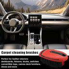 Carpet and Upholstery Cleaning Brush - Stiff Bristle Carpet Scrubber Car Cleaning Brush for Car Interior and Home - Leather Brush Auto Detailing Scrub Brushes for Couch, Floor Mats, Clothes (Red)
