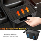 Model Y Trash Can Rear Center Console Organizer Compatible for Tesla Model Y 2020-2025, 2nd Row Seat Rear Bin TPE Backseat Storage Box Middle Air Outlet Garbage Can with Anti-Slip Lid Cover