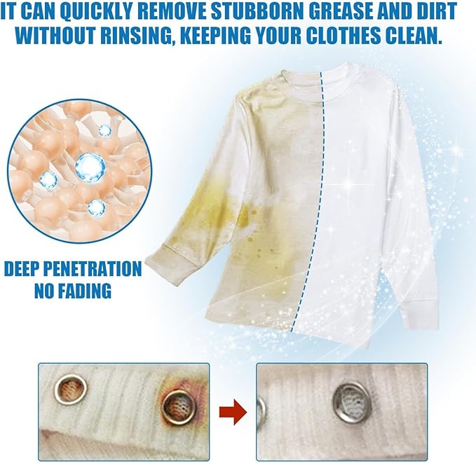 Powerful Stain-removing Laundry Dry-cleaning Spray, Natural Stain Remover for Clothes, But Also Can Be Used to Clean Sofas, Carpets, Car Seats And Other Household Items (120ml)
