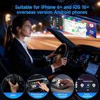 3 in 1 Mini Wireless CarPlay Adapter for iPhone,Carplay＆Android Auto＆Airplay(No Mirrorlink), iOS10+＆Android 11, Bluetooth 5.0,USB/Type-C,Plug & Play,5G-WiFi(Black)