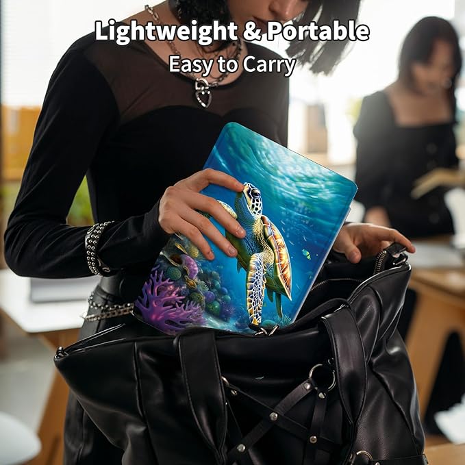 Case for Kindle Scribe,360 Degree Rotating Swivel PU Leather Stand Flip Folio Cover with Auto Wake/Sleep for Amazon Kindle Scribe Cover 10.2 Inch (2024/2022 Release),Cute Sea Turtle