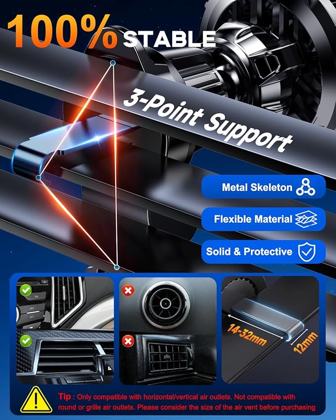 Upgraded TEC and Fan Phone Cooling Magnetic Wireless Car Charger, for MagSafe Car Charger Mount, RGB, Air Vent 15W Fast Charging Car Phone Holder for iPhone 17 16 15 14 13 12 Pro Max Air, for Samsung
