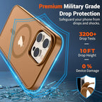 SUPFINE Magnetic for iPhone 14 Pro Case (Compatible with MagSafe) (Military Grade Drop Protection) Translucent Matte Shockproof Phone Cover,Brown