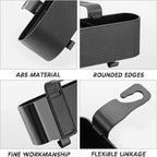 BELOMI 2PCS Car Headrest Backseat Organizer with Cup Holder, Seat Back Hanging Storage Box with Hooks, Multi-Functional Drink Pocket Food Snack Phone Tray for Kids, Car Travel Accessories（Red/2PCS）