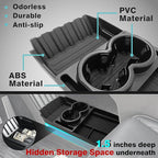 BestEvMod Front Lower Center Console Organizer Tray Compatible with Tesla Cybertruck 2025 2024 Fit 32oz Bottle Interior Accessories ABS Material with PVC Trim Floor Console Storage (Floor Organizer)