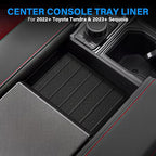 Center Console Tray Liner for Toyota Tundra Accessories 2022-2025 2026 for Sequoia Accessories 2023-2025 2026 Console Organizer Liner Anti-Slip Silicone (1 Piece)