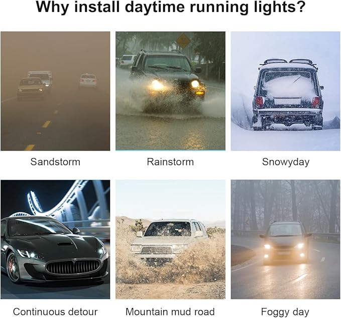 Hood Light Strip, TEKSHINNY 79 Inches Flexible Exterior Car LED Strip Lights Waterproof Car Led Light Daytime Running Light Strip for Cars, Trucks (White)