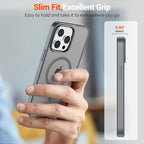 SUPFINE Magnetic for iPhone 15 Pro Max Case (Compatible with MagSafe) (Military Grade Drop Protection) Slim Translucent Matte Shockproof with Anti-Fingerprint Phone Case, Gray