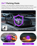 4K/2.5K Dash Cam Front and Rear, Dual Dash Camera for Cars, Included 64GB Card, Built-in Wi-Fi GPS,Car Camera with 3.20" IPS Screen,UHD Night Vision, Loop Recording, WDR, 24H Parking Monitor