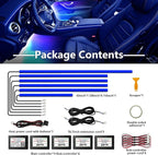 WEBUPAR Acrylic Interior Car Lights - 6 in 1 LED Strip Lights with APP Control, 175 inches 593 LEDs Fiber Optic Lights, RGB Neon Car Ambient Lighting Kit
