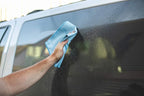 The Rag Company - Premium Window, Glass, Mirror & Chrome Detailing Towels - Professional Korean 70/30 Microfiber Blend, Lint-Free, Streak-Free, 350gsm, 16in. x 24in, Light Blue (3-Pack)