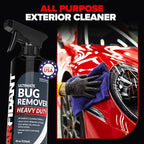 Carfidant Bug Remover Heavy Duty Spray - Cars Exterior Cleaner - Easily and Powerful Clean Bug Splatter, Bird Poop From Paint, Plastic, Rubber, Metal, Chrome, Glass - 18 fl. oz.