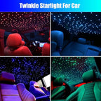 16W Car Home Starlight Headliner Kit, Twinkle & Sound Activate RGBW Fiber Optic Lights with APP & Remote Control, Star Lights for Ceiling Decoration, 450 pcs 9.8ft