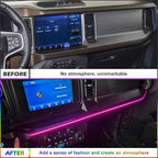Z8 LED Neon Strip Light Center Console Dashboard Trim Compatible with Ford Bronco 2021-2024 Dash Panel Replacement Parts