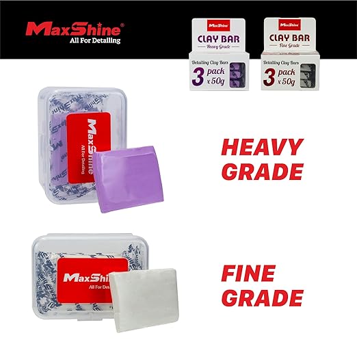 Maxshine Universal 3-Pack Magic Clay Bar (50g Each) – Heavy Grade Clay for Car Detailing – Removes Surface Contaminants from Paint, Glass, Plastic & Metal Surfaces