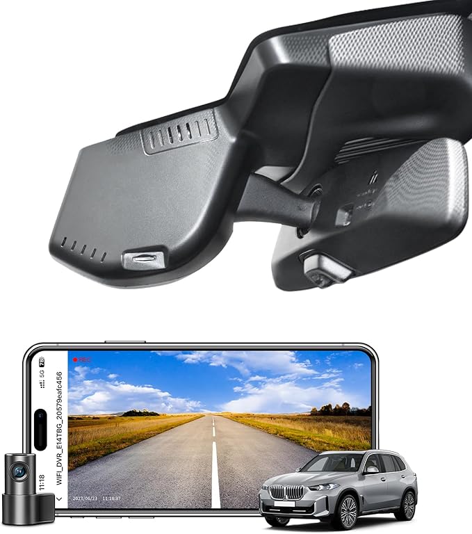 Mangoal Front 4K & Rear 1080p Dash Cam for BMW X5 Gen4 G05 F95 2023-2026 Facelift(Model C), X5 M M60i sDrive40i xDrive40i, OEM Style, 2160P UHD Video, WiFi & APP, 128GB Card