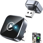 2-in-1 Wireless CarPlay Adapter 2026 Support Apple CarPlay & Android Auto, Mini Bluetooth USB A & USB C Dongle Convert Wired to Wireless Compatible with iPhone & Android