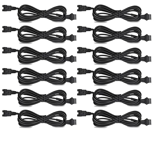 Rock Light Extension Wire 4 Pin 12 Pcs 4 Pin 60 inch, Pure Copper Insulated Cable LED Cable Cord Set for Motorcycle ATV Golf Car Trucks Neon Strip