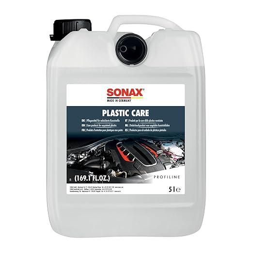SONAX Profiline Plastic Care – Professional Interior & Exterior Plastic Protectant for Car Plastic Trim, Engine Dressing, and Other Plastic Surfaces | 5L