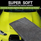 1200GSM Microfiber Car Drying Towel, Double-Twist Loop, Ultra-Absorbent, Quick-Dry, Lint- & Streak-Free, Scratch-Safe, for Car Wash & Detailing (1 Pack) (Dark Grey, 24" x 36")