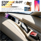 Junecarp 2PCS 2-in-1 Car Seat Gap Filler Organizer with Storage Slots,No Drop Car Gap Seat Filler for Storing Items,Universal in Between Cars Seats Catcher Cars Interior Accessories (Beige)