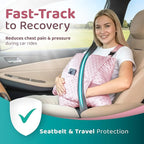 Zomaple Recovery Hysterectomy Pillow with Strap, Gel Pack & Lumbar Support – Post Abdominal Surgery Must Haves – Ideal for C-Section, Laparoscopic & Hernia Healing Comfort