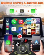 Netflix CarPlay Adapter, Magic Box YouTube Hulu Disney+ TikTok, Wireless CarPlay Adapter Only for Original Cars with Wired CarPlay and Android Auto Blue