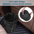 Car Trash Can, Large-Sized Pop-up Car Trash Bin, Collapsible Garbage Can, Trash Bag with Elastic Band Hanging, Double-Layer Washable Trash Can, Waste Basket with Velcro