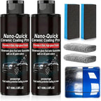 2 PCS Quick Effect Coating Agent, Nano-Quick Ceramic Coating Pro, Revolutionary Nano Spray for Car Detailing for Dust-Proof Glass Effect and Lasting Luster, 3.5 fl.oz