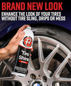 Adam's Polishes Aerosol Tire Shine 12oz - Fast, Easy, Effective Way to Add Gloss - No-Sling Use with or Without Tire Applicator