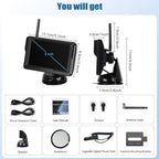Wireless Backup Camera for Cars with 5 Inch Monitor Digital Signal Stable Reverse Camera Night Vision for Truck/Car/Pickup/SUV/ IP69 Waterproof