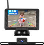 Wireless Backup Camera for Cars with 5 Inch Monitor Digital Signal Stable Reverse Camera Night Vision for Truck/Car/Pickup/SUV/ IP69 Waterproof