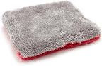 Autofiber Flat Out Microfiber Car Wash Pad - Pack of 4, Red/Gray (9 inch x 8 inch)