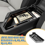 Center Console Insert Tray Compatible with Volkswagen Jetta 2020 2021 2022 2023 2024 2025 2026 Accessories, Armrest Box Organizer Storage Tray for 2020-2026 Jetta S/SE/SEL/Sport/GLI, Black