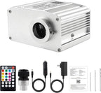 ATOKEE 10W Twinkle Fiber Optic Light Engine, Bluetooth App/RF Remote Control for Starlight Headliner, Car Plug & Power Adapter, PG Connector & 3 Drill Bits