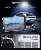 8 Core 6G+128G Android Car Stereo for VW Golf MK5 MK6 Passat Jetta Tiguan T5 EOS Polo with Wireless CarPlay Android Auto, 9” Touchscreen Car Radio GPS WiFi SWC Bluetooth 32EQ Backup Camera
