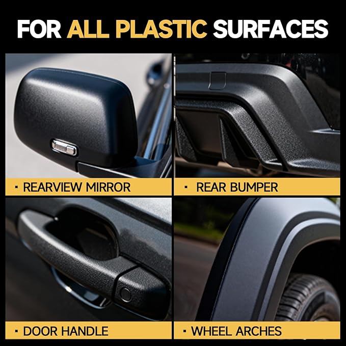 Toretark Plastic Restorer for Cars, Not a Dressing, Black Trim Restorer, Ceramic Crystal Coating Highly Concentrated, Lasting Up to 6 Months+ with UV Protection, Restore Automotive Exterior Protectant