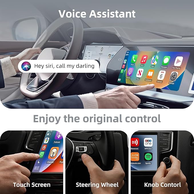 LEXXSON Mini Wireless CarPlay Adapter for iPhone, 2 in 1 CarPlay and Android Auto Wireless Adapter for Cars, Wired to Wireless, Plug & Play, Stable Fast Connection for Android 11+ and CarPlay iOS 10+