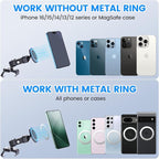 DIAMOOKY Upgraded Metal Phone Mount for Jeep Wrangler JL JLU 2018-2023 and Gladiator JT 2020 2021 2022 2023 Magnetic Phone Holder Dash Mount System Kit Dashboard Accessories Driver Side (Not for 4xe)