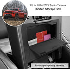 YOJOJOCO Center Console Hidden Box Organizer Compatible with Toyota Tacoma 2024 2025 2026 Accessories Black ABS Plastic Material Secret Compartment