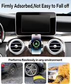 Car Phone Holder for Mercedes Benz C-Class E-Class S-Class B-Class A-Class GLC/GLE/GLS/GLB/GLA-Class 2016-2025 Accessories 15W Fast Wireless Charger Cell Phone Mount 360° Rotation