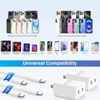 𝟐𝐏𝐚𝐜𝐤 𝟰𝟱𝗪 Dual Port iPhone 17 16 15 Fast Charger, USB C Charging Block and 10ft Type C to C Cable Cord Long for Apple iPhone 17 Pro Max/17 Air/16 Pro/15 Plus/iPad/Air/Mini,Wall Plug Cube Brick