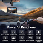 2K Dual Dash Camera for Cars, Free 64G SD Card, FHD 2K+1080P Dash Cam Front and Rear, 3.2'' IPS Screen, 176° Wide Angle Dashcam, 24H Parking Monitor, G-Sensor, Loop Recording, Night Vision, WDR