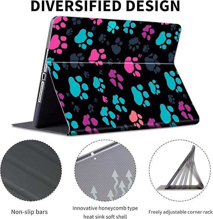 for Kindle Paperwhite Case,6" Kindle Paperwhite 4 10th Generation Case 2018 & Kindle Paperwhite Signature Edition,Leather Slim Adjustable Stand Cover Auto Wake/Sleep,Green Pink Footprint