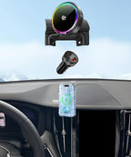 Qi2.2 25W Magnetic Car Mount Charger for 2018 2019 2020 2021 2022 2023 2024 2025 Volvo XC60 Accessories, for Fast Charging Cell Phone Holder Fixed Clip with Cooling Fan＆54W Fast Adapter