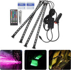 MAGICLULU LED Car Interior Light Strip Kit 72 LED Remote Control Ambient Lighting for Cars Adjustable Color Easy to Install Decorative Trim Lights