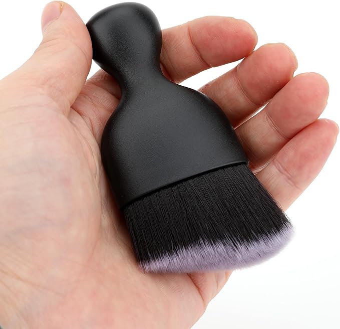 Car Detailing Brush, Soft Bristle Cleaning Brush, Scratch-Free Auto Duster Tool for Dashboard, Air Vents, Leather & Interior Cleaning (Black&White)