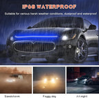 Car Hood Light Strip, 59 Inches Flexible DRL Dynamic Scan Start up Hoodbeam Kit, Waterproof 12V LED Headlight Strips Engine Cover Decoration, Exterior Car Accessories