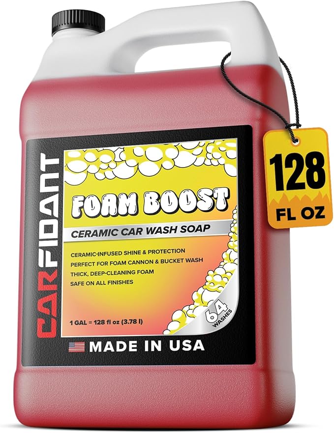 Carfidant Foam Boost Off-Road & ATV Wash Soap – Heavy Duty pH-Balanced Car Wash for Trucks, UTVs, RVs & Dirt Bikes – Quick Rinse, No Residue – Works with Foam Cannons, Guns & Buckets – 1 Gallon