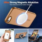 SUPFINE Magnetic for iPhone SE Case 2022 (3rd)/2020 (2nd), iPhone 8 Case (Compatible with MagSafe) (Military Grade Drop Protection) Slim Translucent Matte Phone Case,Brown